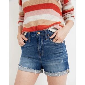 Madewell • High-Rise Denim Shorts in Glenoaks Wash: Cutoff Edition blue jean